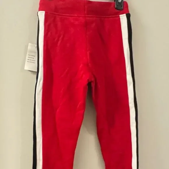 NAUTICA Boys Side Stripe Fleece Joggers Red, Black, White Size M 5 NWT - Picture 3 of 7
